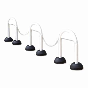 【中古】ミツギロン 区画整備用品 アーチスタンド UNKNOWN 3本組 (チェーン付) 組み立て式 車止め ホワ..