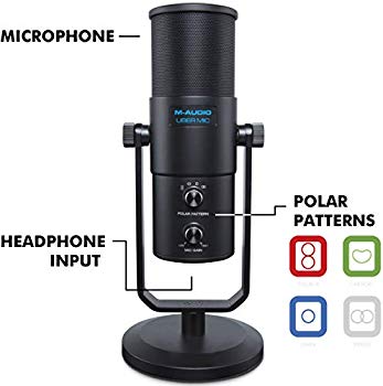 M Audio - 【中古】【非常に良い】M-Audio プロ用 USB 高品質 コンデンサーマイク 4種類の指向性【カーディオイド、双指向性、無指向性、ステレオ】 ヘッドフォン出力搭載 UBER Mi n5ksbvb