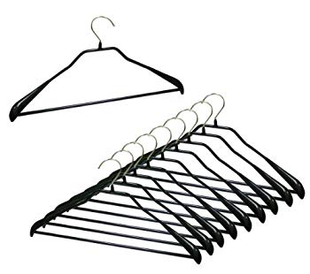 【中古】マワ すべり落ちない MAWAハンガー スーツ コート用 ボディーフォームバー付き 婦人M 紳士S・Mサイズ 10本組 ブラック 4431 wyw801...