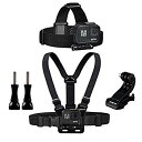 【中古】Sametop チェストマウントハーネス チェスティーヘッドストラップマウントキット GoPro Hero 6、5、4、セッション、3+、3、2、1カメラ用 w17b8b5