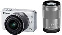 【中古】【非常に良い】Canon ミラーレス一眼カメラ EOS M10 ダブルズームキット(ホワイト) EF-M15-45mm F3.5-6.3 IS STM EF-M55-200mm F4.5-6.3 IS STM 付属 EOSM10WH- w17b8b5(2)