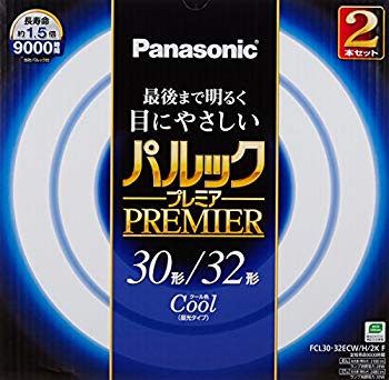 【中古】パナソニック 丸形蛍光灯(FCL) 30&32W形 2本入 G10q クール色 パルックプレミア FCL3032ECWH2K..