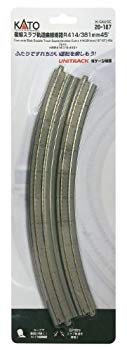 【中古】KATO Nゲージ 複線スラブ軌道曲線線路 R414/381-45° 2本入 20-187 鉄道模型用品 i8my1cf