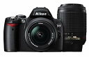 【中古】【非常に良い】Nikon デジタル一眼レフカメラ D40 ダブルズームキットII ブラック D40BWZII bme6fzu(2)
