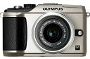 【中古】OLYMPUS ミラーレス一眼 E-PL2 レンズキット ゴールド E-PL2 LKIT GLD wgteh8f(2)