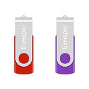 【中古】【非常に良い】Exmapor USBメモリ 32GB 高速 マイクロUSB 回転式 2個セット(赤、紫) z2zed1b
