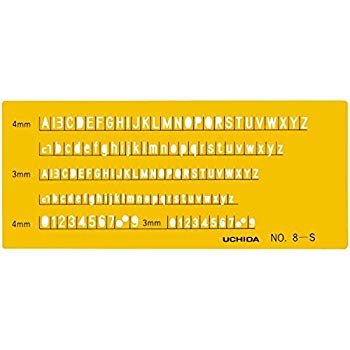 【中古】ウチダ テンプレート No.8-S 英字数字定規 1-843-1018 2mvetro