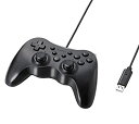 【中古】【非常に良い】エレコム ゲームパッド 12ボタン 振動機能・連射機能付 ブラック JC-U3712FBK