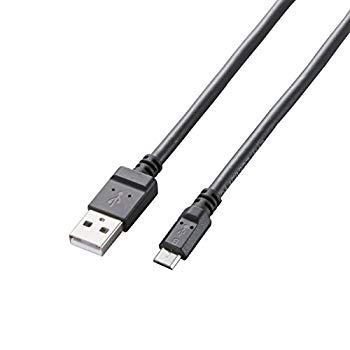 【中古】エレコム マイクロUSBケーブル microUSB スタンダード 急速充電対応 [表裏がわかりやすい、台形コネクターを採用] 転送・充電 2A出力 0.8m ブラ d2ldlup