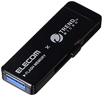 楽天スカイマーケットプラス【中古】エレコム USBメモリ USB3.0 トレンドマイクロ製ウイルス対策ソフト搭載 16GB ブラック MF-TRU316GBK