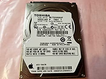 【中古】MK7559GSXF C0/GQ108B HDD2J60 P TN01 T Toshiba 750GB SATA 2.5 ハードドライブ