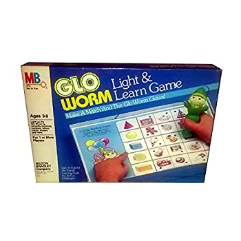 【中古】1985 Hasbro Milton Bradley Glo Worm Light & Learn Game