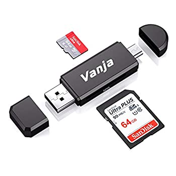 【中古】(未使用・未開封品)Vanja microUSB OTG to USB 2.0アダプター メモリカードリーダーおよびSD/microSDカードリーダー付き 標準USBオス-microUSBオスコネクター OTG