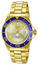 yÁzCBN^ Invicta Men's 14124 Pro Diver Gold Dial 18k Gold Ion-Plated Stainless Steel Watch [sAi]