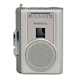 【中古】(未使用・未開封品)WINTECH テープレコーダー 外部マイク付属/カセット再生・録音対応/AMFMラジオ機能付/FMワイドバンド対応 シルバー PCT-02RM