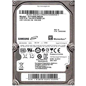 Seagate Spinpoint M8 ST1000LM024 1TB 5400RPM SATA2/SATA 3.0 GB/s 8MB Notebook Hard Drive (2.5 inch) by Seagate 