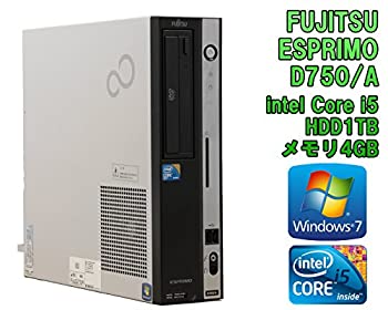 【中古】【大容量HDD■初期設定済！★中古デスクトップパソコン】富士通 ESPRIMO D750/A Windows7 Core i5 650 3.20GHz メモリ4GB HDD1TB【メーカー名】富士通【メーカー型番】D750/A【ブラ...