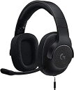 【中古】Logicool G ゲーミングヘッドセット 有線 G433BK 高音質 7.1ch Dolby 3.5mm usb 軽量 ノイズキャンセリング 単一性 着脱式マイク PC/PS4/Switch/(2)