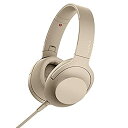 【中古】ソニー SONY ヘッドホン h.ear on 2 MDR-H600A : ハイレゾ対応 密閉型 リモコン マイク付き 2017年モデル ペールゴールド MDR-H600A N