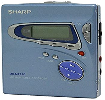 【中古】【非常に良い】SHARP シャープ　MD-MT770-A ブルー　ポータブルMDレコーダー（録音再生兼用機）
