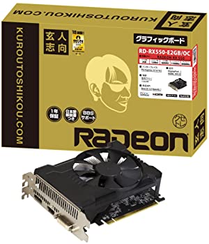 【中古】(未使用・未開封品)玄人志向 ビデオカード Radeon RX550搭載 ショート基盤モデル RD-RX550-E2GB/OC