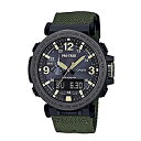 yÁz(gpEJi)CASIO(JVI) rv sAi@Casio Men's 'PRO TREK' Quartz Resin and Cloth Casual Watch Color:Green (Model: PRG-600YB-3CR) PRG-600Y