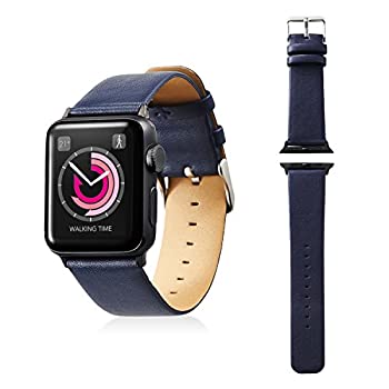 【中古】【非常に良い】エレコム Apple Watch バンド 38mm ソフトレザー フラットスクエアタイプ ネイビー AW-38BDLFSBU