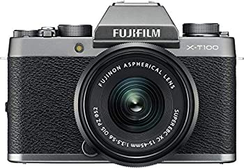 【中古】FUJIFILM ミラーレス一眼 X-T100レンズキット ダークシルバー X-T100LK-DS