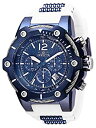 【中古】Invicta Men's BOLT Silicone Band Steel Case Flame-Fusion Crystal Quartz Blue...