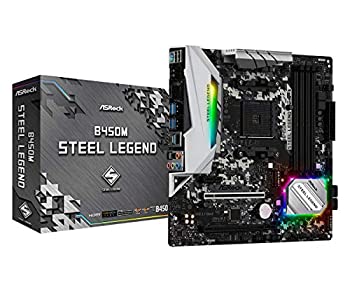 【中古】(未使用・未開封品)ASRock AMD Ryzen AM4 対応 B450 チップセット搭載 MicroATX マザーボード B450M Steel Legend