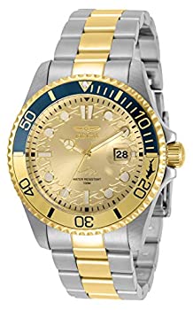 yÁzInvicta Men's 30948 Pro Diver Quartz 3 Hand Gold Dial Watch