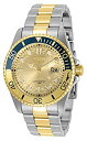 【中古】Invicta Men's 30948 Pro Diver Quartz 3 Hand Gold Dial Watch