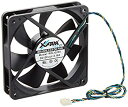 【中古】(未使用・未開封品)X-Fan12cm角×25mmCPU用PWM(色/黒・リブ無) スリーブ、スピードセンサー付 800~1700rpm/34db ファンモータ RDL1225SBK-PWM