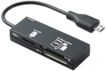 【中古】【非常に良い】【2012年モデル】ELECOM カードリーダライタ USB2.0対応 スマートフォン&タブレット用 ブラック MRS-MB01BK