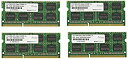 【中古】アドテック DDR3-1600/PC3-12800 SO-DIMM 4GB×4枚組 ADS12800N-4G4(2)