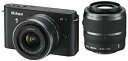 【中古】Nikon ミラーレス一眼カメラ Nikon 1 (ニコンワン) J2 ダブルズームキット ブラック N1J2WZBK