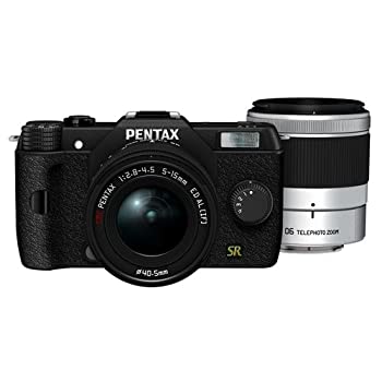 【中古】【非常に良い】PENTAX ミラーレス一眼 Q7 ダブルズームキット [標準ズーム 02 STANDARD ZOOM ・望遠ズーム 06 TELEPHOTO ZOOM] ブラック Q7 BLACK WZOOM KIT 10