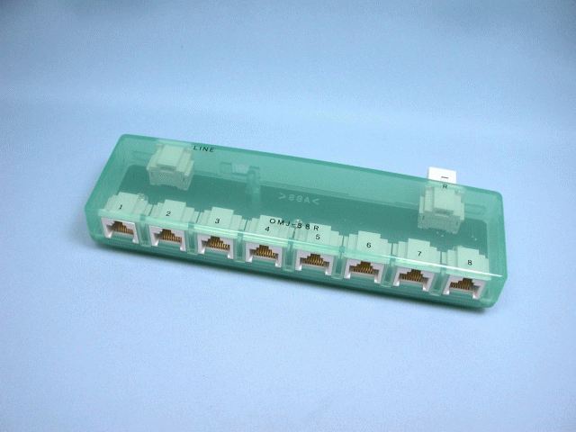 8分岐ISDN対応ローゼット　【OMJ-88R-28N】　8極8心(RJ45)　2,8番ピン内部接続なし ISDN回線の屋内配線が容易にでき、多くの端末機器接続に最適です　送料無料