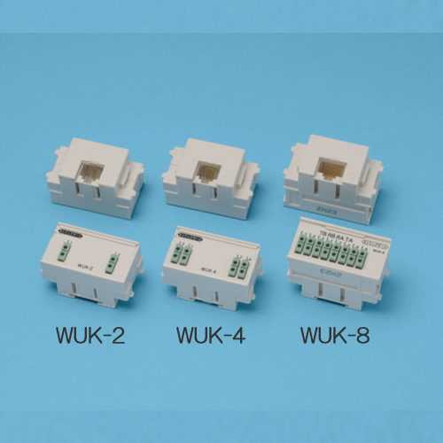 【ネコポス発送可】電話用コンセント　クランプ結線方式ローゼット埋込型　【WUK-2C】　6極2心（コンデンサ付）　JIS規格の配線器具と自由に組み合わせることができます　カラー：白