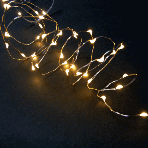 室内用LEDジュエリーライト（シルバーコード）　ジュエリーライト電球色・40球（電池式）／クリスマス／クリスマスイルミネーション／イルミネーションライト／LEDイルミネーション／コロナ産業／常時点灯