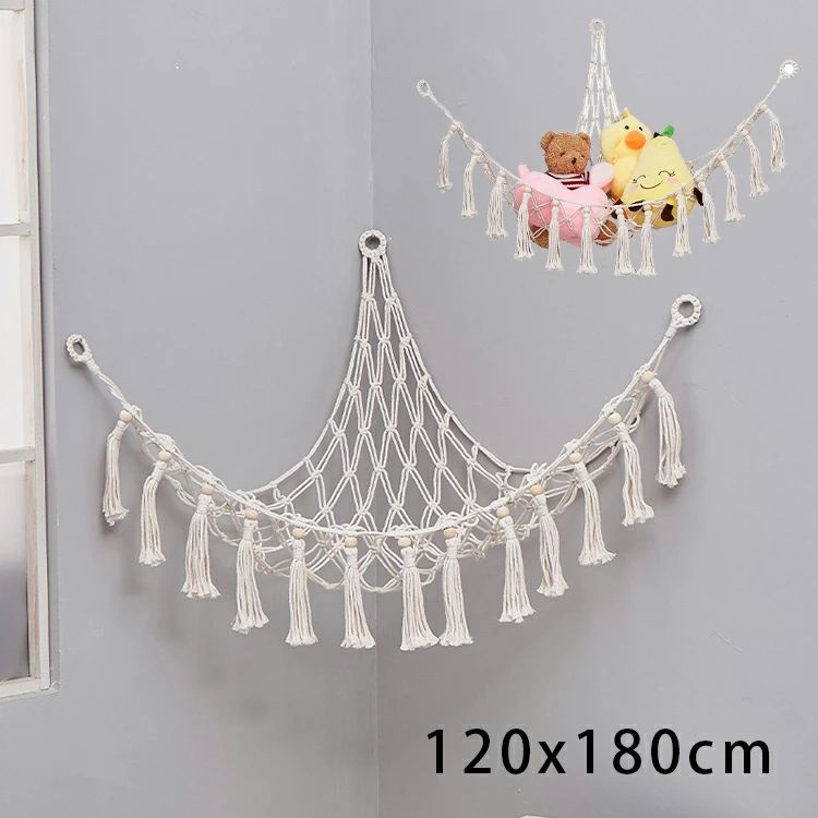 商品情報 商品名 おもちゃハンモック 収納ネット ぬいぐるみ 素材 綿縄 サイズ 120x180cm 特徴 【どんな装飾にもぴったり】 どんな装飾にも似合い、フック金具が付属しているのでどんな壁にも簡単に取り付けられます。おもちゃをきちんと整理しながら、寝室、プレイルーム、バスタブの乱雑さを解消します。 【高品質】 裂けやすいぬいぐるみ収納ハンモックに甘んじないでください。ハンモックは耐久性のあるネットを使用して作られています。 【優れたオーガナイザー】 ベビールームや保育園のオーガナイザー、男の子や女の子の部屋のおもちゃの収納など、動物のハンモックがぴったりと溶け込みます。シンプルでクラシックな、触れる必要のあるものが大好きです。 【幅広い用途】 ぬいぐるみ、ペットプラスおもちゃ、人形、ボール、ブランク、枕、ライトスポーツ用品などに。豆袋、収納ボックス、ビン、バスケット、チェストの代替品。 部品の使い方について、まず、白いキャップを壁に打ち付けて、その後、金属ネジを白いキャップの中にねじ込みましたら、収納ハンモックネットを掛けます。 備 考 画像はご覧になっている環境により、実際の商品と色が違って見えることがございます。 平置き ・メジャー採寸ですので若干の誤差が生じる場合がございます。あらかじめご了承下さい。