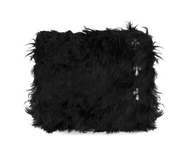 CHROME HEARTS ALPACA SHEARLING FLAP クロムハーツ　ALPACA SHEARLING FLAP クラッチバッグ　TINY CH　クロス　セメタリークロス