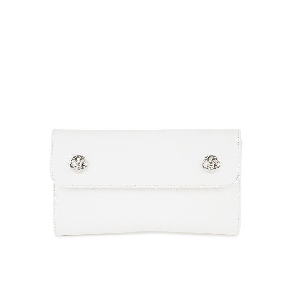 CHROME HEARTS WAVE WALLET WHITE LEATHER クロムハーツ　ウォレット　ウェーブ・クロス・ボタンズ　ホワイトレザー