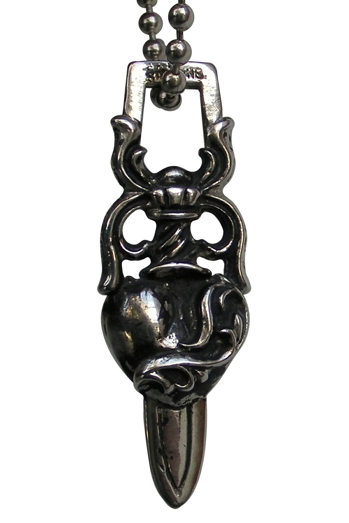 SKYTREKのCHROME HEARTS DAGGER HEART PENDANT PAVE DIAMOND クロムハーツ　ダガー　ハートペンダント　パヴェダイヤ【中古】｜アングル3