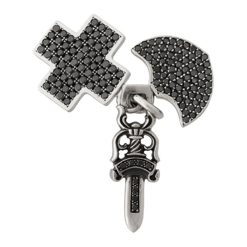 CHROME HEARTS PENDANT 3 TRINKETS BLACK DIAMOND PAVE クロムハーツ　3トリンケッツ　ペンダント　ブラックダイヤ