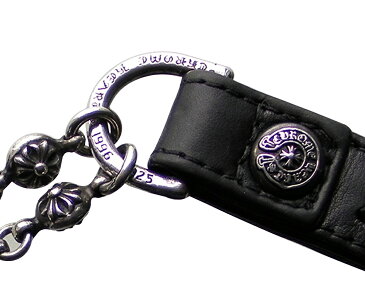 CHROME HEARTS CLIP KEY CHAIN W/ CROSS BALL CHAIN クロムハーツ　キーチェーン　シルバークロスボール/ブラックレザー