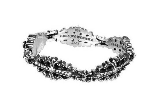 クロムハーツのブレスレット（レディース） CHROME HEARTS BRACELET FLORAL CROSS LINK PAVE DIAMOND クロムハーツ　フローラルクロスリンク　ブレスレット　パヴェダイヤモンド