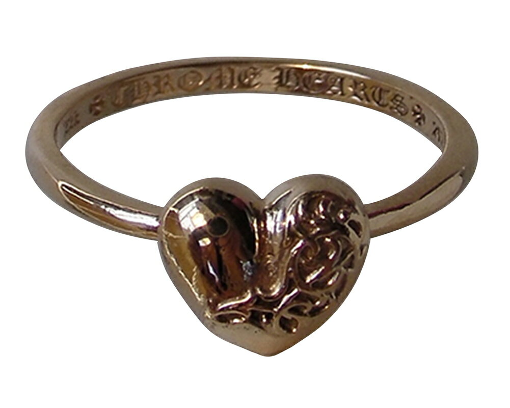 CHROME HEARTS 22K BUBBLEGUM HEART RING　クロ