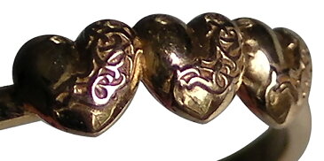 CHROME HEARTS BUBBLEGUM 3 HEART RING クロムハーツ バブルガム 3ハート リング 22K