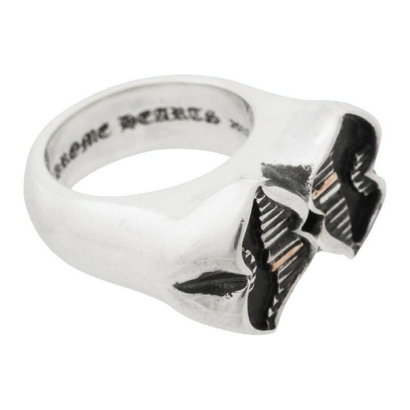 クロムハーツ 指輪 CHROME HEARTS PPO DOUBLE CHOMPER RING WITH 1 22K GOLD TOOTH　クロムハーツ　CHOMPER リング